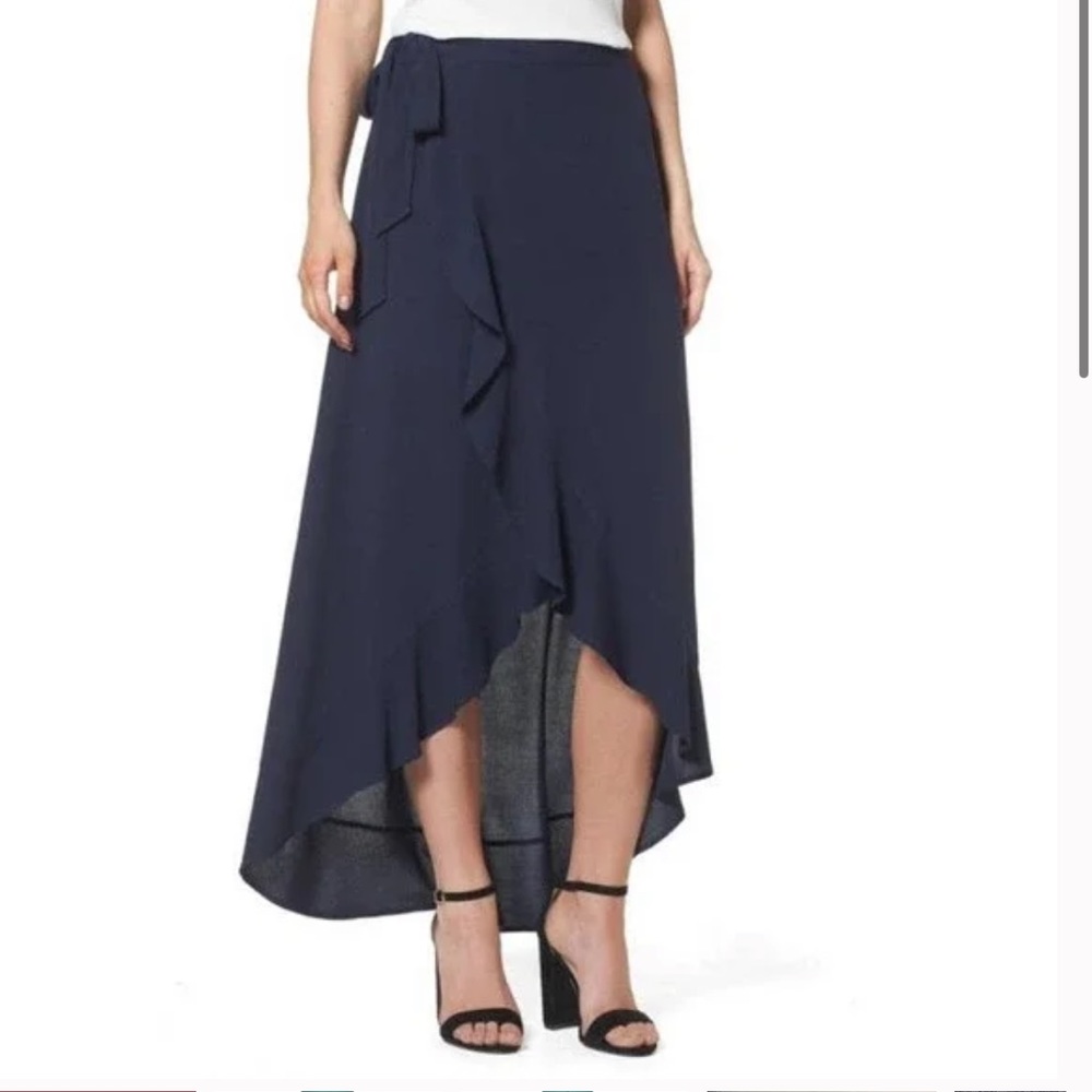 CHELSEA28 Ruffle Wrap High/Low Skirt Size M